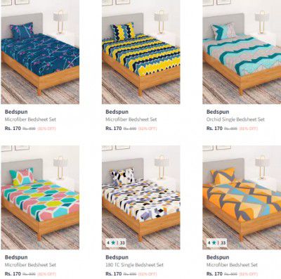 Bedspun Bedsheet Starts @179