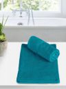 Bedspun Pack Of 2 Solid Teal GSM 350 Pure Cotton Hand Towels...