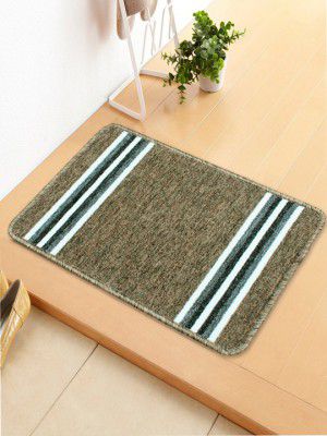 BedspunBrown & White Striped Anti-Skid Doormat