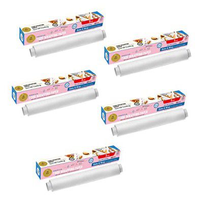 BEKKO Roll 5 Meter Food Wrapping Paper Non-Stick Ideal for Baking (Pack of 5)