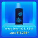 Voltas Beko Refrigerator @ Rs. 11286 in Flipkart Big Billion Days Sale...