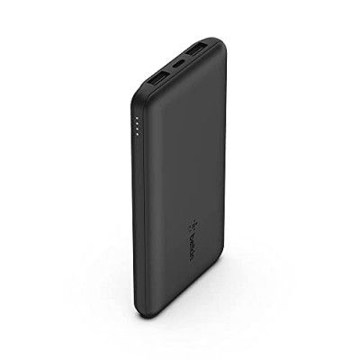 Belkin 10000 mAh PD 3.0 Slim Fast Charging (15W) Power Bank with 1 USB-C and 2 USB-A Ports to Charge 3 Devices Simultaneously, for iPhones, Android Phones, Smart Watches & More - Black