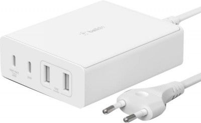 BELKIN 108 W GaN 3.1 A Multiport Mobile Charger  (White, Cable Included)