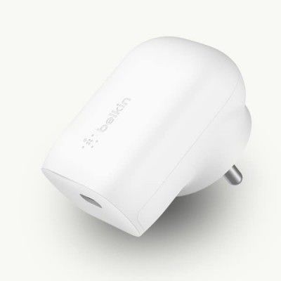 Belkin 30W Single Port USB-C (Type C) Wall Charger/Adapter, Fast Charging - White