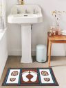 BELLA TRUEMulticoloured Feet Design Chenille Anti Skid Bath Mat...