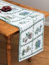 BELLA TRUE White & Blue Mix Flower Printed Cotton Rectangular Table Runner...