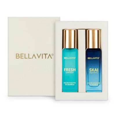 Bella Vita Luxury Skai Aquatic EDC & Fresh EDT Unisex Perfume Combo | Pack of 2, 20Ml Each
