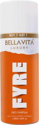 Bella vita organic Deo Fyre Unisex Body Parfum|Long lasting deodorant with Spicy & Woody notes| Deodorant Spray - For Men & Women (150 ml)
