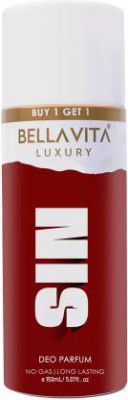 Bella Vita organic Deo Sin Unisex Body Parfum|Long lasting deodorant with Spicy & Woody notes| Deodorant Spray - For Men & Women (150 ml)