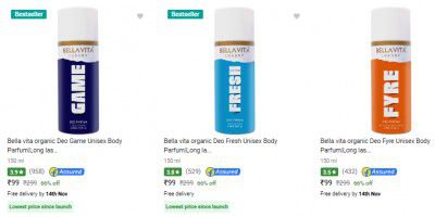 Bella Vita Organic Deodorant Spray @₹99