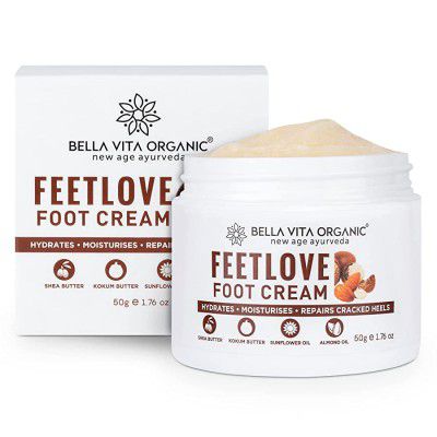 Bella Vita Organic Feet Love Foot Cream Softens Hydrates Rough Dry Feet Moisturizes 50gm
