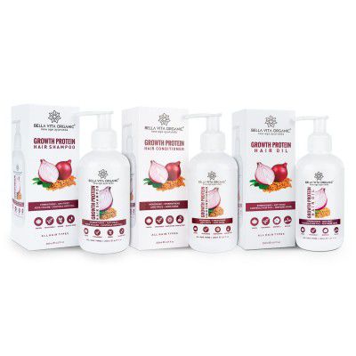 Bella Vita Organic Hair Essential Combo with Growth Protein Shampoo Conditioner & Hair Oil