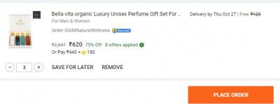 Bella vita organic Luxury Unisex Perfume Gift Set For Men & Women- 4x20 ML Eau de Parfum - 80 ml  (For Men & Women)
