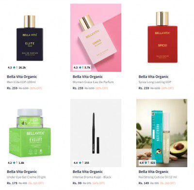 Upto 82% Off Bella Vita Personal Care Products