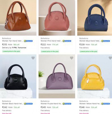 Belladona Handbags | Starts at Rs 215