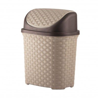 BELLAVIE Brio Swing Bin, 6 Litres, Sandy Brown