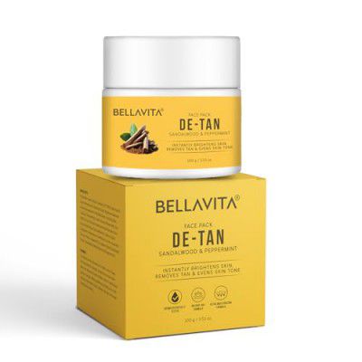 BELLAVITA De-Tan Face Pack | Enriched with Multani Mitti, Kaolin Clay, Yellow Clay & Sandalwood
