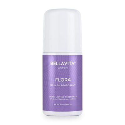 BELLAVITA Flora Natural Underarm Roll On Deodorant for Women, Control Odour, Alcohol-Free Antiperspirant for Long Lasting Freshness 50ml