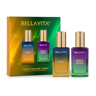 BELLAVITA Ghost & Night Fever Unisex Liquid EDP Perfume with Bergamot, Peach | 2 X 20ml