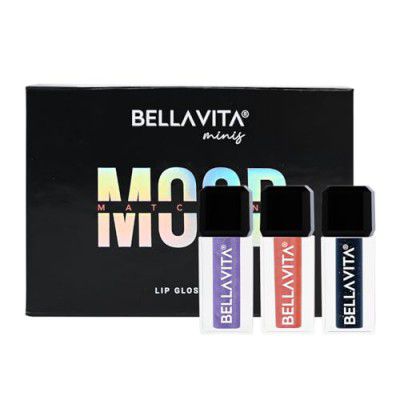 BELLAVITA Mini Lip Gloss Set of 3 | 2ml each | Glossy Finish | Hydrating & Non-sticky