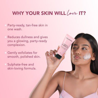BELLAVITA Party Perfect 2-in-1 Face Wash | Party-Ready Skin | Instant Tan Removal | Instant Brightening | 100ml
