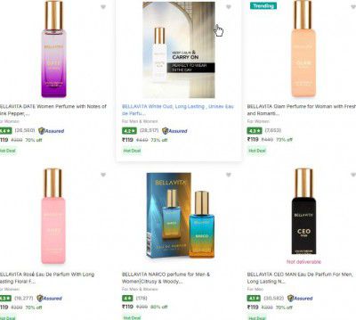 Flipkart : Up to 78% OFF - Bellavita Perfume