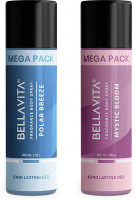 BELLAVITA Polar Breeze & Mystic Bloom Deodorant Combo | 2x200ml (Pack of 2)