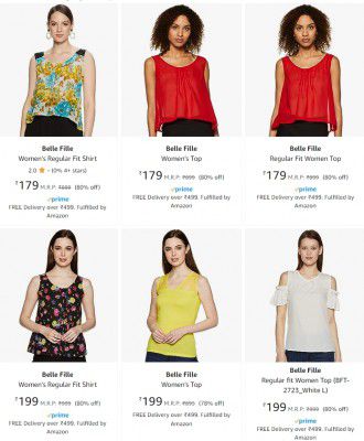 Belle Fille Women's Top Starts ₹179 | Upto 80% Off