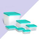 Belocopia - 6 Piece Storage Container for Kitchen Set (7.2 L), Aqua Green...