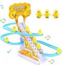 BELOXY Duck Slide Toy Set, Funny Automatic Stair-Climbing Ducklings Cartoon Race Track Set Little Lovely Duck Slide Toy Escalator Toy with Lights and Music (Duck Slide 01)...