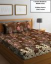 BELVOSTUM 144 TC Cotton Double Printed Flat Bedsheet  (Pack of 1, Brown Flower)...