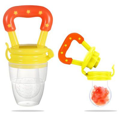 Bembika Baby Nibbler Star Design Yellow Color, Baby Nibbler Pacifier, Baby Pacifier Food Nibbler, Baby Feeding Accessories Small Size (3-6 Months Baby)