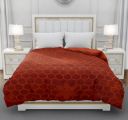 BENAVJI Mink Floral Embossed Super Soft AC Bed Velvet for Winter Blanket (Double, Rust)...