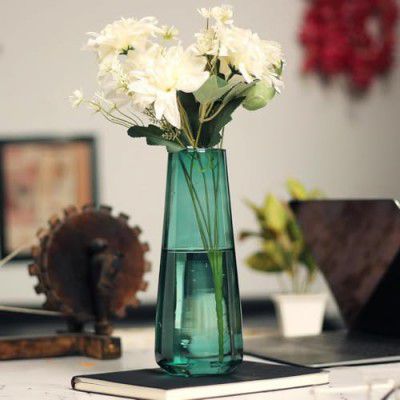 BENAVJI Tapered Glass Vase for Home Decor Center Table Bedroom Living Room and Office Decoration Luster Glass Vase