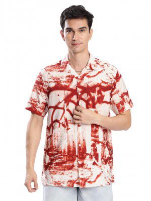 BENE KLEED Men Resort Collar Abstract Print Shirt