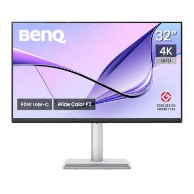 BenQ MA320U 32” 4K 3840x2160 Monitor for MacBook, Dual USB-C, 90W Power Delivery (Silver)