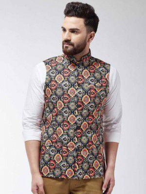 BENSTOKE Sleeveless Printed Men Nehru Jacket