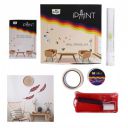 Berger iPaint DIY Wall Feather Stencil Painting Kit (2 Foam Roller, Painting Tray, 200 ml Silk Glamor Paint Raging Red, Stencil Set, Masking Tape, Leveller Scale, DOU Booklet)- Multicolor...