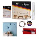 Berger iPaint DIY Wall Stencil Painting Kit Birdie Design (2 Foam Roller, Painting Tray, 200 ml Silk Glamor Paint Blue Laser, Stencil Set, Masking Tape, Leveller Scale, DOU Booklet)- Multicolor...