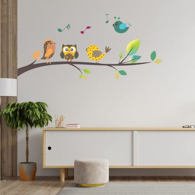 Berger iPaint DIY Wall Stickers Singing Birds for Home Décor (24X12), Multicolor (F0005H0991001000)