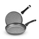 BERGNER Aluminium Bellini Marble Non Stick Cookware Set 2Pc-Dosa Tawa 28Cm,Frypan 24Cm, 1 Year Warranty, Grey...