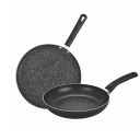 BERGNER Aluminium Essential Plus Non Stick Cookware Set, 2Pc (Dosa Tawa 28Cm, Frypan 24Cm 1.8 L Induction Compatible, Black...