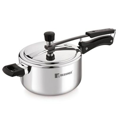 Bergner Argent TriPly 18/10 Stainless Steel 3.5 Liters Inner Lid Pressure Cooker - Silver