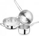 BERGNER BE Bergner Essentials Triply Stainless Steel 4 Pcs Induction Bottom Cookware Set  (Triply, 4 - Piece)...
