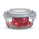 BERGNER Borosilicate Glass Side Lock Round Storage Container for Kitchen (400 ml)