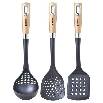 Bergner Centro 3 Pcs Nylon Kitchen Tool Set, 1 Slotted Turner