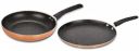 Bergner Copper Plus Non Stick Cookware Set 2Pc-Dosa Tawa 28cm,Frypan 24cm with Induction Compatible, Bakelite Handles, PFOA Free, Grey...