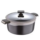 BERGNER Gastro Non Stick Casserole/Briyani Pot/Handi with Glass Lid 28Cm, Induction Base, Thickness 4.1Mm, Brown, Gas Ready, 1 Liters...