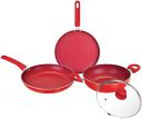 BERGNER Induction Bottom Non-Stick Coated Cookware Set (Aluminium, 4 - Piece)...