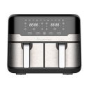 BERGNER Master Pro Multifunctional Dual Air Fryer - Bake, Grill, Roast, Heat, Defrost, 9L, 1700W, Led Display With Touchscreen, 11 Customizable Programs, With Accessories, Silver, 4.5 Liter...